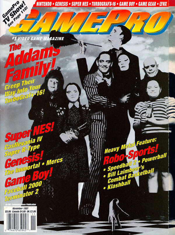 GamePro 028 (Nov 1991) The Addams Family cover